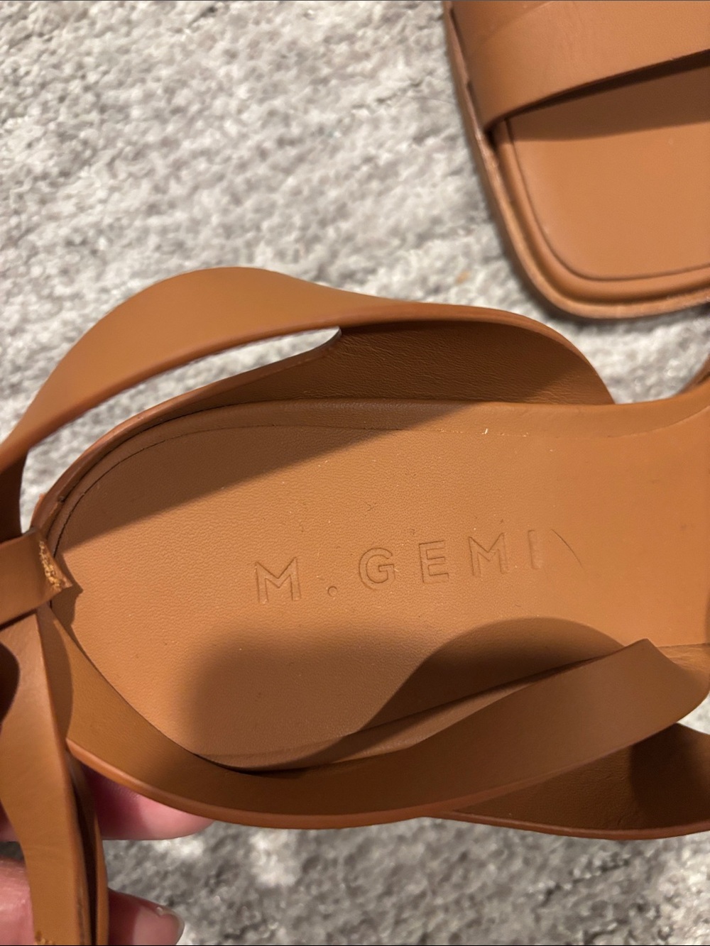 M.gemi Women's Tan Strappy Block Heel Sandals size eu 39 usa 8.5 - Picture 3 of 4